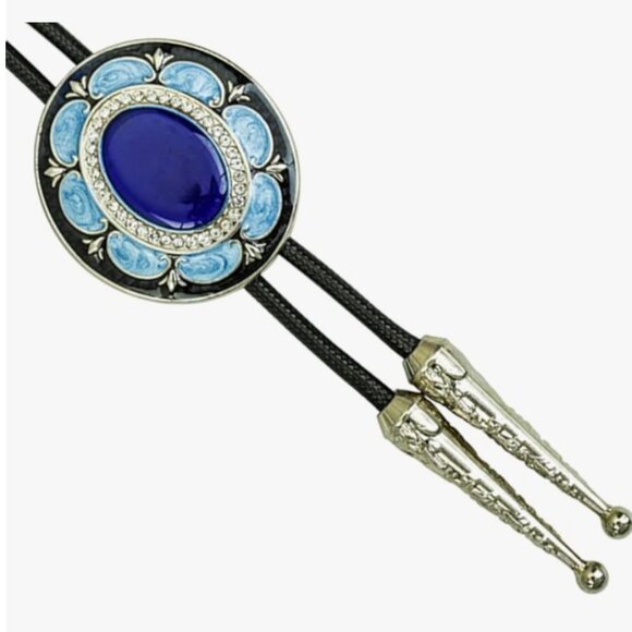 Blue Stones Native American Western Bolo Tie